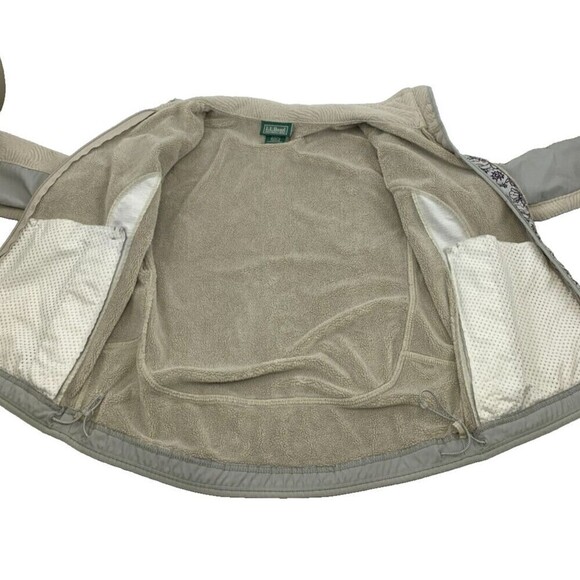 BOGO LL Bean Textured Fleece Full Zip Jacket Floral Embroiderd Women Petite Smal - Picture 12 of 15